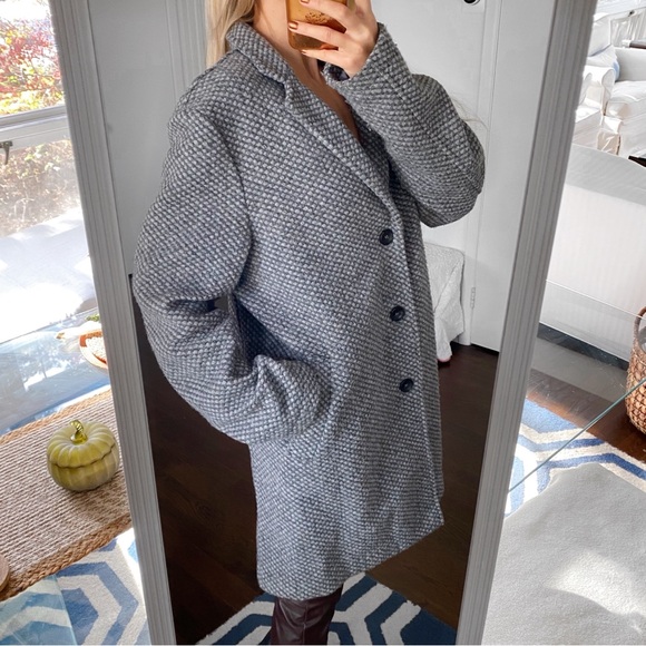 🩶 PLUS TALL WOOL & CO GREY CLASSIC WOOL BLEND WINTER COAT! - Picture 4 of 16